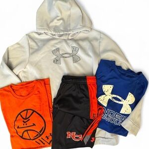 Under Armour Youth XL 4pc Athletic Lot Hoodie Shorts T-Shirts